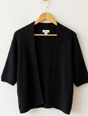 Chaus Black Knit Cardigan Sweater XL